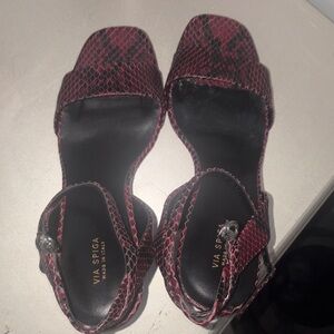 Via Spiga Women's Snakeskin Pattern Sandals
